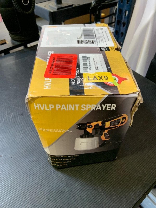 Photo 1 of Paint Sprayer 1000W High Power Electric Spray Paint Gun with Adjustable Spray Width Knob,1400ML Container,4 Nozzles & 3 Patterns,Easy to Clean for Furniture Cabinets House Painting Black Yellow