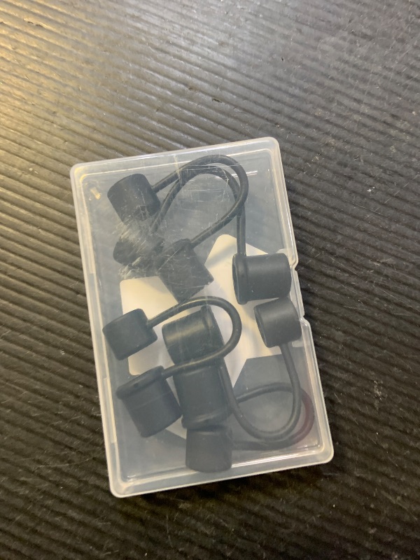 Photo 1 of CEDIDJAC 6PCS Silicone Straw Covers Cap Compatible with Stanley Cup 30-40 oz Tumbler with Handle 10mm Straw Toppers?Dust-Proof Reusable Straw Cover for Stanley Cup Accessories (Black)
