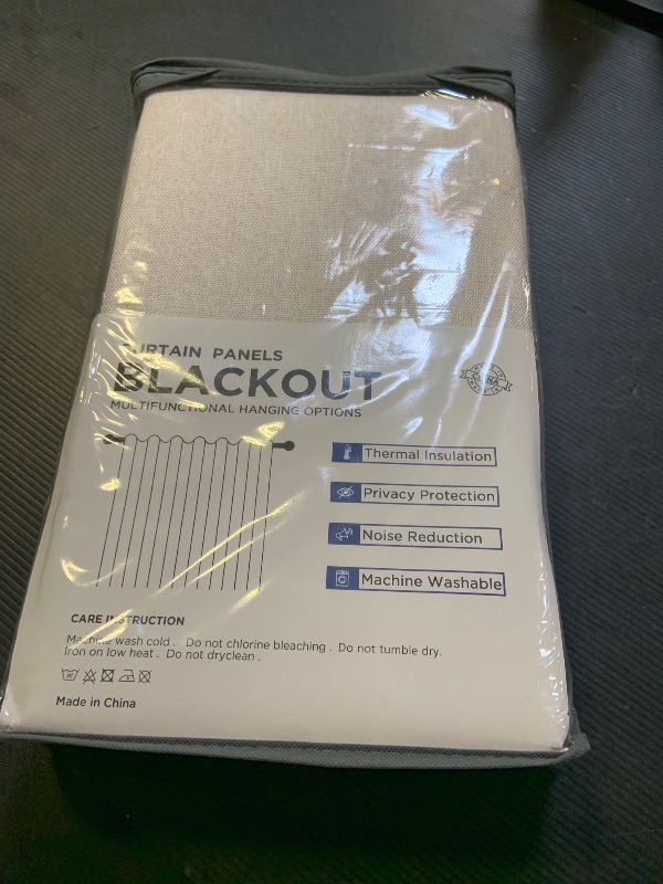 Photo 1 of 100% Blackout Shield Linen Blackout Curtains for Bedroom 84 Inches Long, Back Tab/Rod Pocket Living Room Drapes, Thermal Insulated Blackout Curtains 2 Panels Set, 50" W x 84" L, Cream