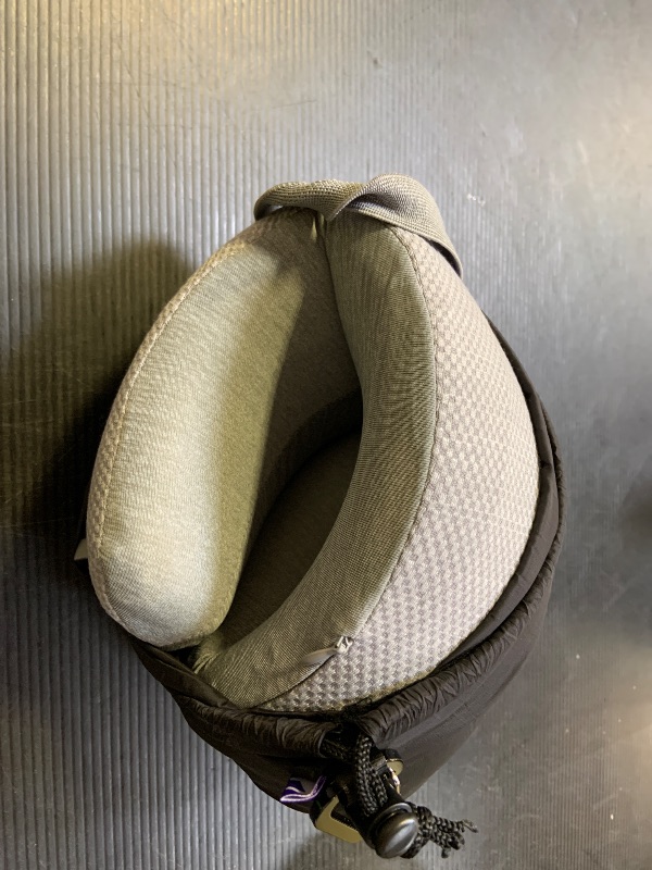 Photo 1 of C CUSHION LAB Travel Pillow, Award-Winning Patented Ergonomic Design for Chin & Neck Support Memory Foam Neck Pillow, Compact Airplane Pillow for Traveling, Flight, Car (Gray, Medium)