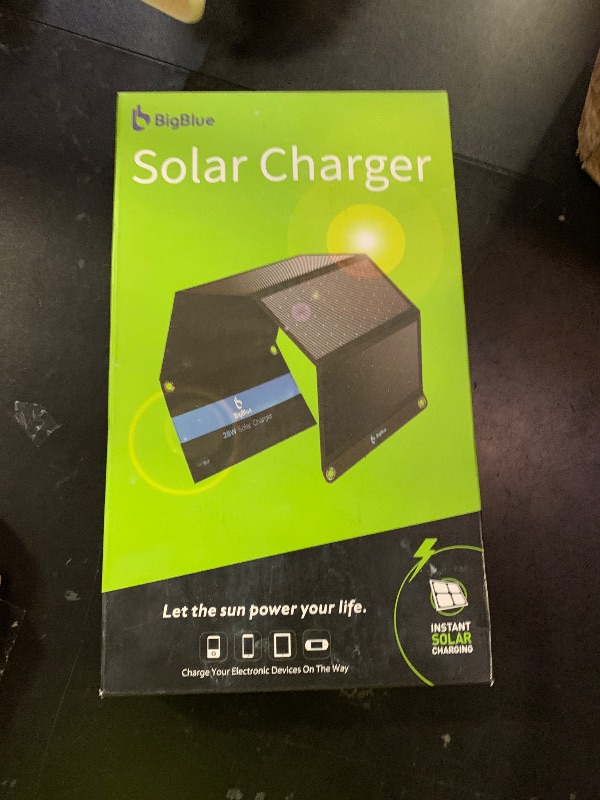 Photo 1 of [Upgraded] BigBlue 3 USB Ports 28W Solar Charger(5V/4.8A Max), Portable Foldable Solar Panel for Camping, IP44 Waterproof, Compatible with iPhone 11/XS/XS Max/XR/X/8/7, iPad, Samsung Galaxy LG etc.