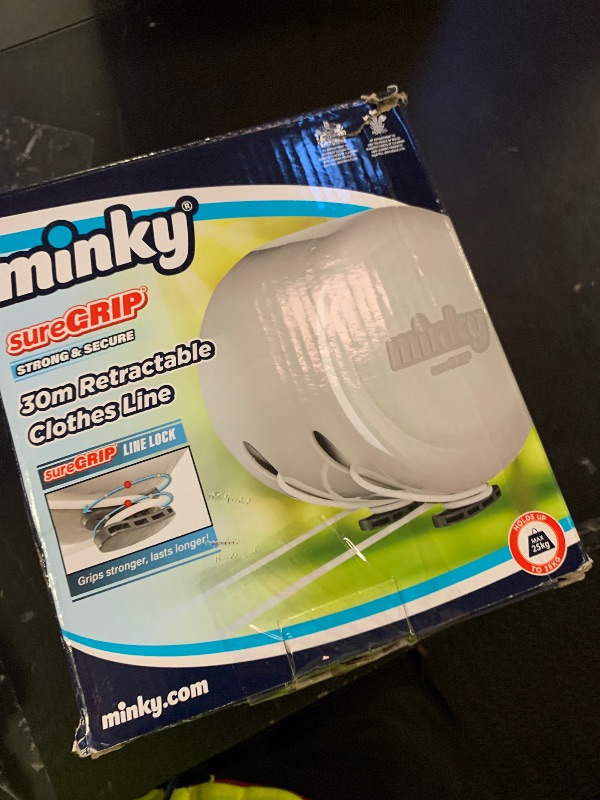 Photo 1 of Minky Homecare Outdoor Retractable Dual Clothesline - Heavy Duty PVC Coated Line - Energy and Space Saving Removable Laundry Drying Line - 2 x 49 Feet, Gray