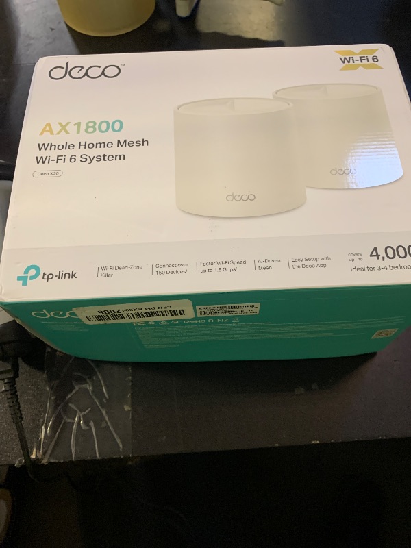 Photo 1 of TP-Link Deco WiFi 6 Mesh WiFi System(Deco X20) - Covers up to 4000 Sq.Ft, Replaces Wireless Internet Routers and Extenders, 2-Pack