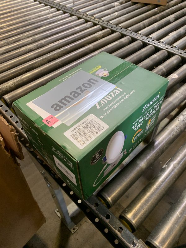 Photo 1 of zouzai 12 Pack 6 Inch 5CCT Ultra-Thin LED Recessed Ceiling Light with Junction Box, 2700K/3000K/3500K/4000K/5000K Selectable, 12W Eqv 110W,Dimmable, led can Lights- ETL and Energy Star Certified