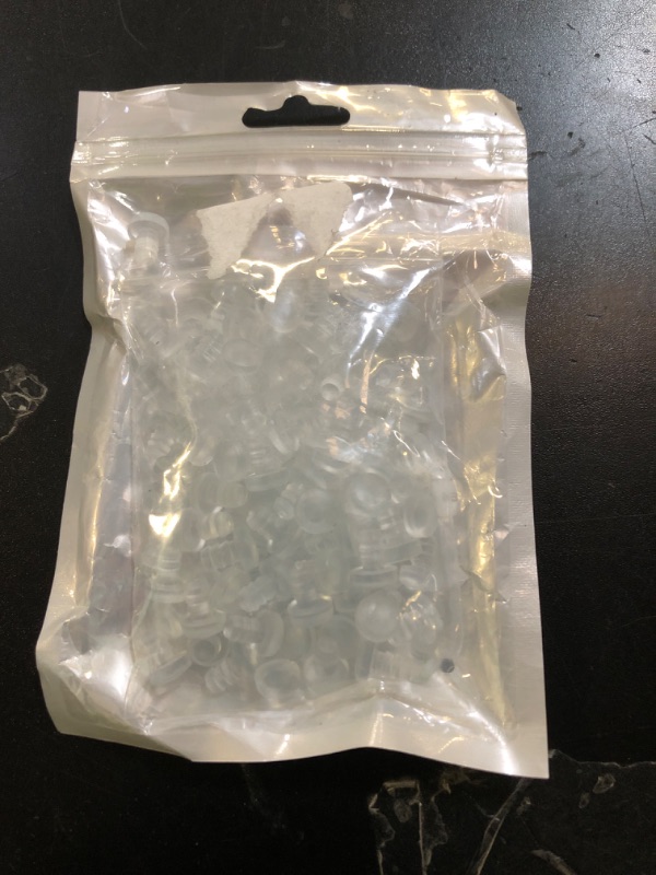 Photo 1 of 100Pcs 5mm Glass Table Top Bumpers with Stem 3/16 Inch Clear Rubber Grippers Soft Clear Anti Slip Pads Non Adhesive Glass Table Rubber Grippers Furniture Cabinet Door for Outdoor