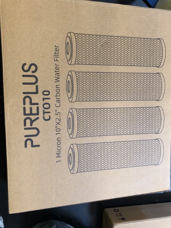 Photo 1 of 1 Micron 2.5" x 10" Whole House CTO Carbon Water Filter Cartridge Replacement for Under Sink Water Filter System, Dupont WFPFC8002, WFPFC9001, FXWTC, SCWH-5, WHEF-WHWC, WHCF-WHWC, AMZN-SCWH-5, 4Pack
