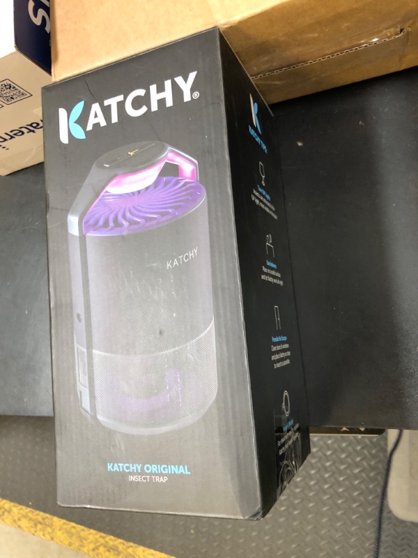 Photo 1 of Katchy Indoor Insect Trap - Catcher & Killer for Mosquitos, Gnats, Moths, Fruit Flies - Non-Zapper Traps for Inside Your Home - Catch Insects Indoors with Suction, Bug Light & Sticky Glue (Black)