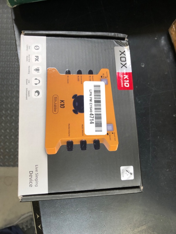 Photo 1 of XOX K10 15TH live streaming audio interface for gaming recording bubbing teaching and k song. Stream sound card with 3.5/6.5 microphone,bluetooth and wireless OTG connect.