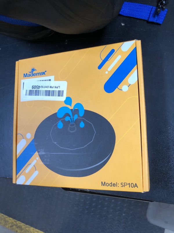 Photo 1 of Mademax Upgraded Solar Fountain with 4 Easy Install Nozzle and Fixer, Solar Powered Fountain Pump for Bird Bath, Garden, Pond, Pool, Fish Tank, Outdoor