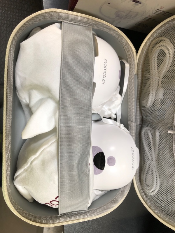Photo 1 of Momcozy M5 Hands-Free Wearable Breast Pump, Double-Sealed Flange for Baby-Like Comfort, 3 Modes & 9 Suction Levels, Portable Electric Pump – 24mm, 2-Pack Quill Gray