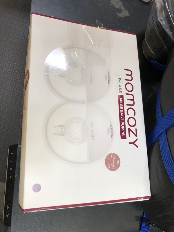 Photo 1 of Momcozy M5 Hands-Free Wearable Breast Pump, Double-Sealed Flange for Baby-Like Comfort, 3 Modes & 9 Suction Levels, Portable Electric Pump – 24mm, 2-Pack Quill Gray