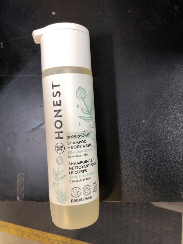 Photo 1 of The Honest Company 2-in-1 Cleansing Shampoo and Body Wash for Sensitive Skin, Gentle Tear-Free Hypoallergenic Baby Wash with Naturally Derived Ingredients, Fragrance-Free, 10 fl oz
