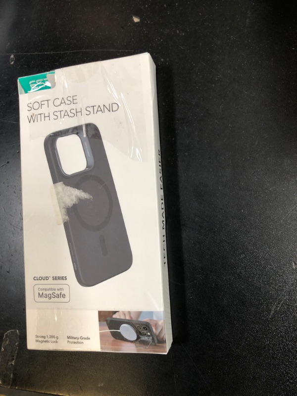 Photo 1 of ESR for iPhone 15 Pro Case, MagSafe Silicone Case with Stand, Military-Grade Protection, Built-in Camera Stash Stand, Magnetic Phone Case for iPhone 15 Pro, Cloud Series,Dark Blue
