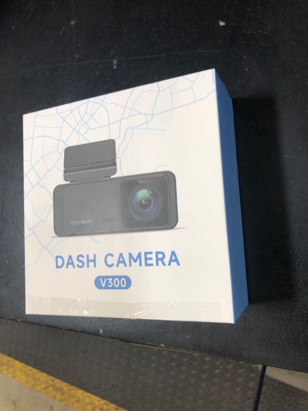 Photo 1 of Dash Cam 1296P Front Dashcam, V300 WiFi Dash Camera for Cars with App, Night Vision, Mini Hidden Single Car Camera, Loop Recording, 24H Parking Mode, Support 256GB Max, Black
