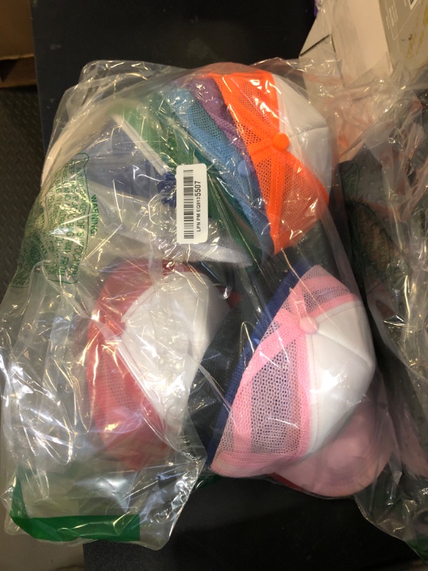 Photo 1 of 15 Pack Kids DIY Trucker Hats Bulk Summer Mesh Baseball Cap Blank Sublimation Trucker Cap for Child Summer (US, Numeric, 6 3/4, Color Set 4)