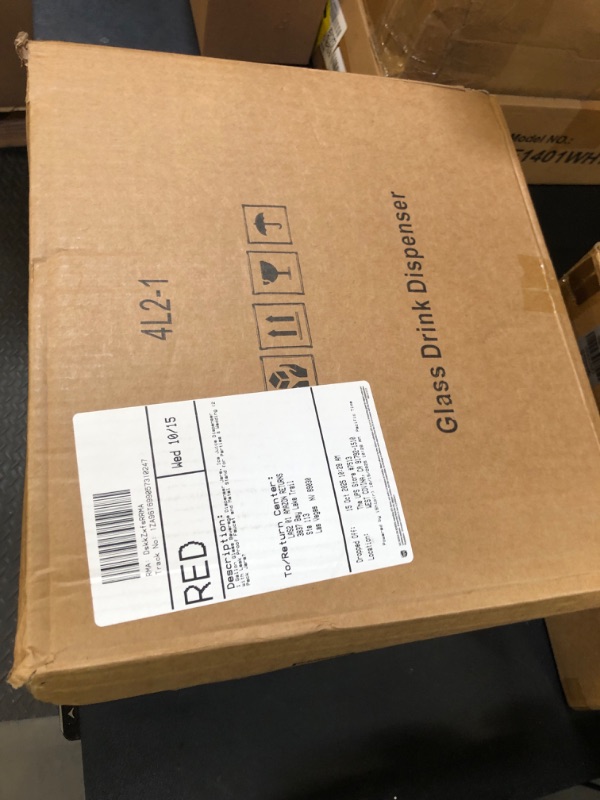 Photo 1 of 1 Gallon Glass Beverage Dispenser Jars, Ice Juice Dispenser with Leak Proof Faucet and Metal Stand for Parties & Wedding (2 Pack Jars?