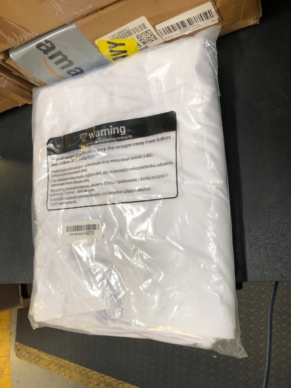 Photo 1 of 10 ft x 8 ft Wrinkle Free White Backdrop Curtain for Wedding Parties, Polyester Photography Backdrop Drapes for Birthday Parties Stage Backdrop Stand, White Background Curtains 5x8FT 2 Panels