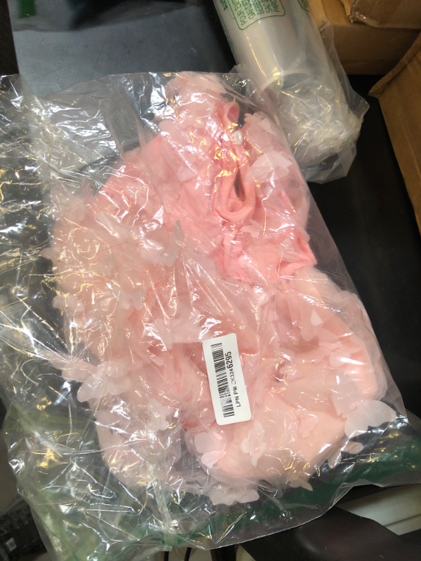 Photo 1 of Renotemy Newborn Baby Girl Tulle Tutu Dress Pink Butterfly Sleeveless Boho Fairy Baptism Princess Wedding Birthday Party Dresses for Baby Girls with Flower Headband 0-3 Months