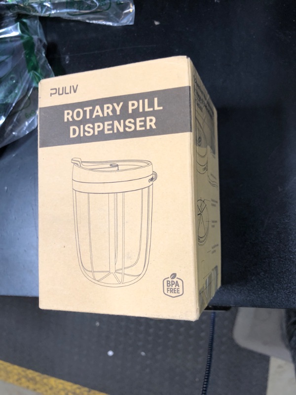 Photo 1 of PULIV Large Pill Bottle Organizer, Supplement Organizer for Holding 6 Various Vitamins, Pill Box Case with Anti-Mixing & Wide Opening Design, Easy to Retrieve Meds, Includes 20 Pcs Stick-on Labels