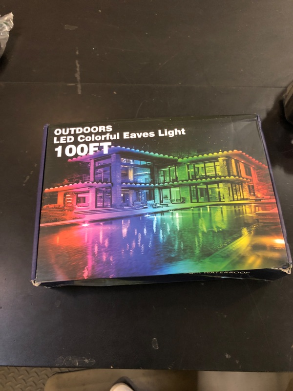 Photo 1 of 100FT Permanent Outdoor RGB Lights - IP67 Waterproof with Smart App Control Remote, DIY Scene Modes, Music Synchronization, Eaves Lights For Garden Decor, Deck, Christmas, Party, Party, Halloween,Roof