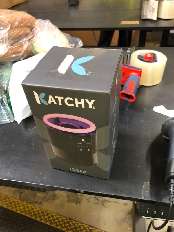 Photo 1 of *INCOMPLETE** Katchy Duo – Indoor Flying Insect Trap with Scent Pod – Day & Night Effective – Mosquito, Fruit Fly, Gnat & Small Moth Catcher – Non-Zapper Trap with Blue UV Light & Fan Suction (Black)