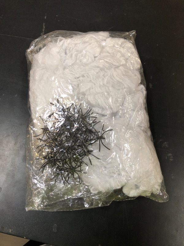 Photo 1 of 1000 sqft Spider Web Halloween Decorations Outdoor & Indoor with 30 Fake Spiders, Durable & Stretchable Spider Webs Halloween Decor for Yard Party Favors Party Supplies