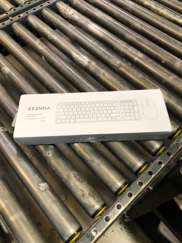 Photo 1 of seenda Bluetooth Keyboard and Mouse for Mac, SKM64-2 Multi-Device Rechargeable Slim Wireless Keyboard Mouse Stainless Steel Full Size, Compatible with MacBook Pro/Air, iPad, Mac - White Silver