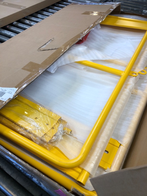 Photo 1 of 6 ft. Scaffolding Safety Guardrail, Rustproof Solid Carbon Steel Scaffold Guard Rail of 55.4 lbs. Load Capacity, Yellow