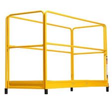 Photo 1 of 6 ft. Scaffolding Safety Guardrail, Rustproof Solid Carbon Steel Scaffold Guard Rail of 55.4 lbs. Load Capacity, Yellow