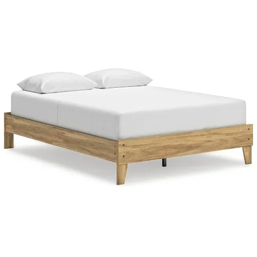 Photo 1 of Queen Platform Bed, Light Brown