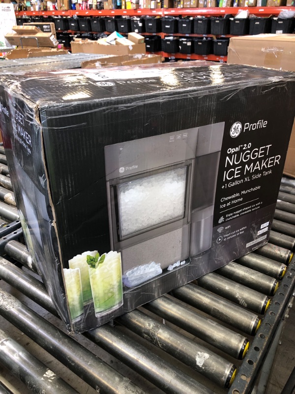 Photo 1 of GE Profile Opal 2.0 XL with 1 Gallon Tank, Chewable Crunchable Countertop Nugget Ice Maker, Scoop included, 38 lbs in 24 hours, Pellet Ice Machine with WiFi & Smart Connected, Stainless Steel