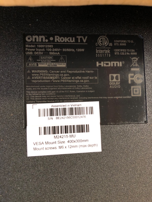 Photo 1 of onn. 50" Class 4K UHD LED Roku Smart TV HDR