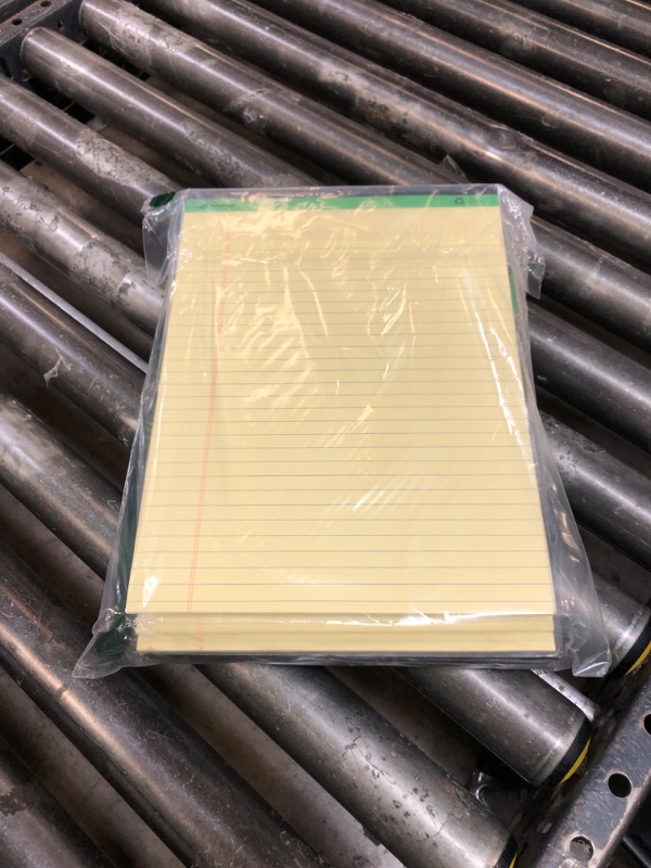 Photo 1 of KAISA Yellow Legal Pads Writing Pads Recycled Paper, 8.5"x11.75" Wide Ruled Perforated 50 sheets Hard Back Notepads 8-1/2"x 11-3/4" Writing Tablet Canary For Office Supplies (Pack of 12pc) KSU-5668