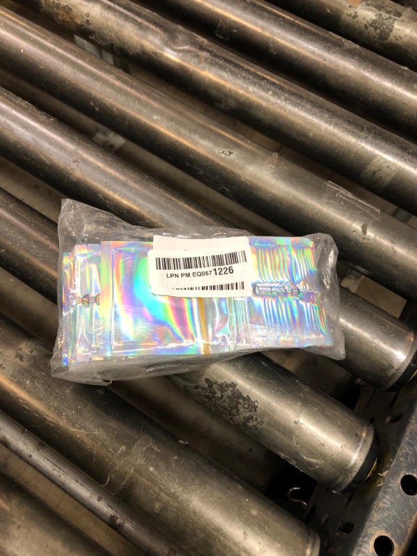 Photo 1 of JETMORE 100 Pcs Mylar Bags, Holographic Bags, Smell Proof Bags, Resealable Bags for Small Business, Sample Bags, Sealable Bags for Packaging Gift, Jewelry, Candy, Bracelets, Party Favor (2.8x3.9in)