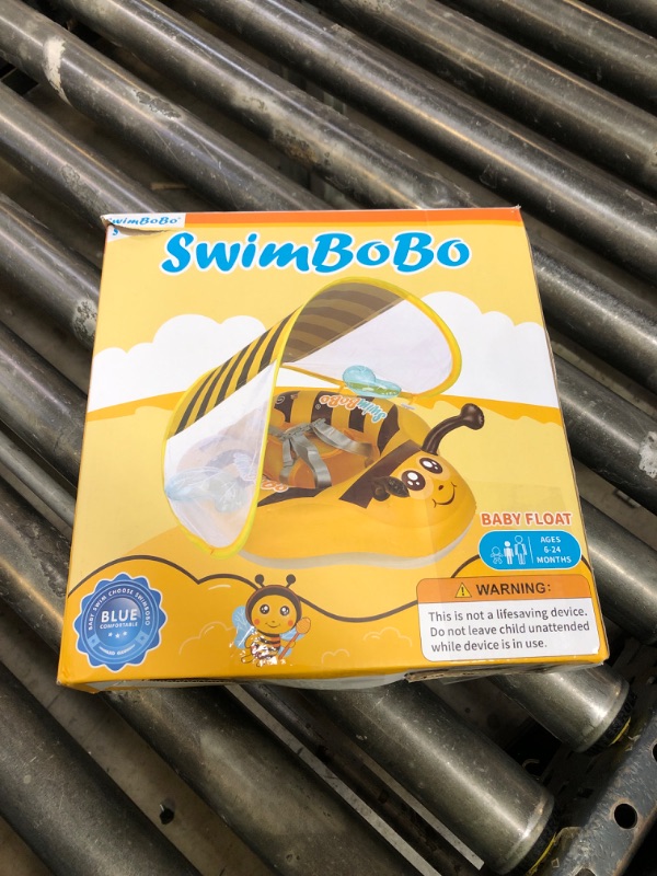 Photo 1 of Free Swimming Baby Inflatable Baby Swim Float with Sun Canopy Size Improved Infant Pool Floaties Swimming Pool Toys for The Age of 3-36 Months(Yellow, Large)