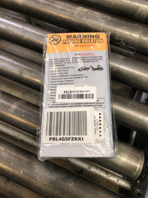 Photo 1 of 2-Part Perforated Numbered Parking Violation Ticket Carbonless Perforated Numbered Vehicle Illegally Parked Window Tag 4 x 8.5 Inch - Parking Violation for Car Window 50 Pack