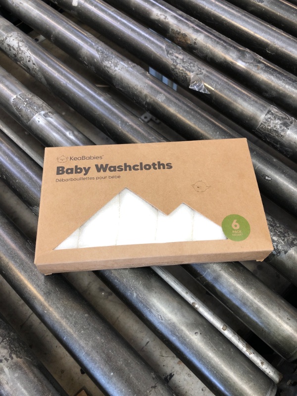 Photo 1 of 6-Pack Baby Washcloths - Soft Absorbent Viscose from Bamboo Wash Cloths for Babies, Kids, Toddlers, Infant, Newborn Bath Towels, Gentle on Sensitive Skin, 10x10 Reusable Face Towels (White)