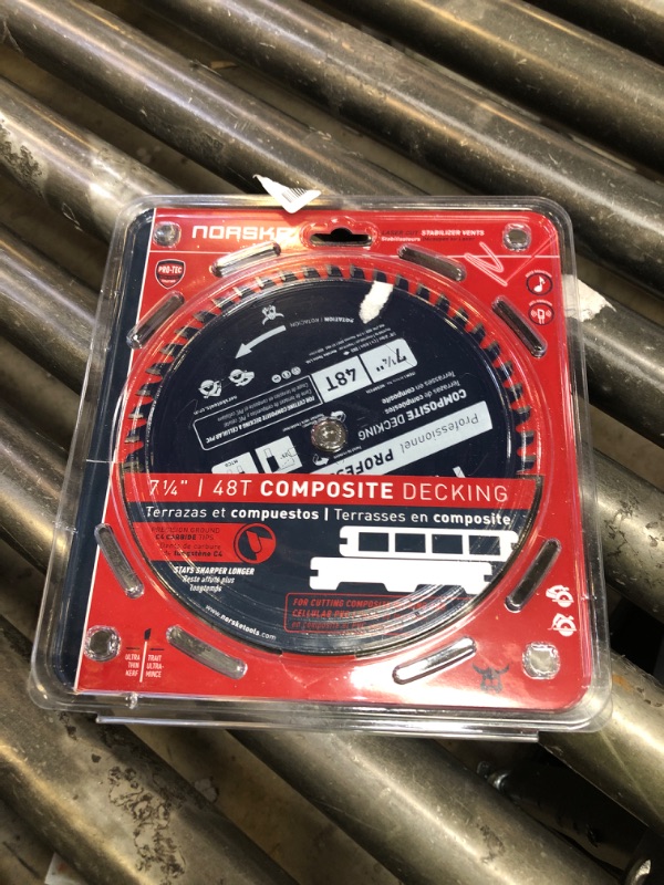 Photo 1 of Norske Tools NCSBP226 7-1/4 inch x 48T Composite Decking (Trex) and Bamboo Decking Saw Blade 5/8 inch Bore with Diamond Knockout Japanese Steel