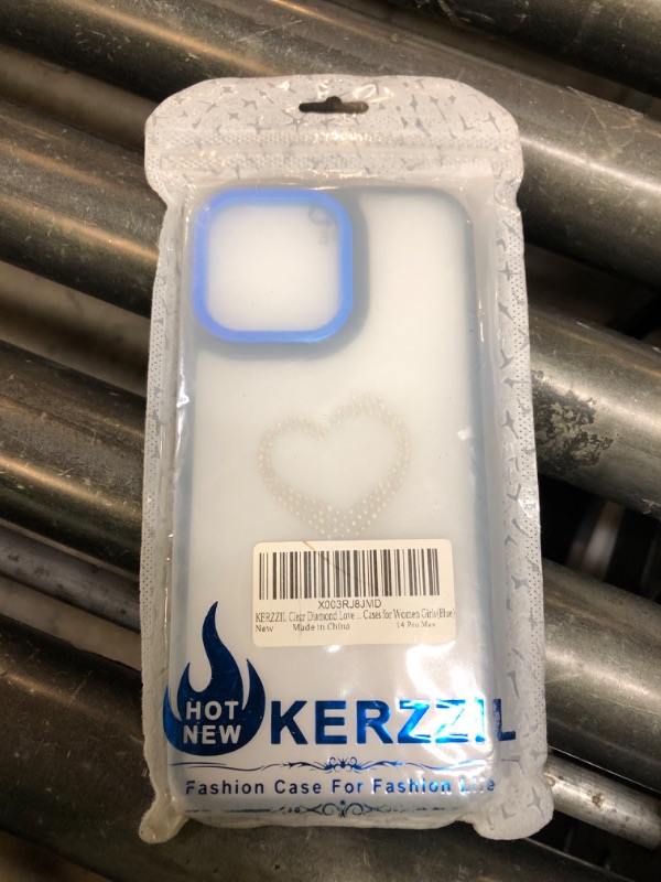 Photo 1 of KERZZIL Bling Glitter Heart Compatible with iPhone 13 Pro Max Case, Cute Women Sparkly Full Camera Protector Designed Phone Cases, Girly Golden Plating Phone Cover (blue)