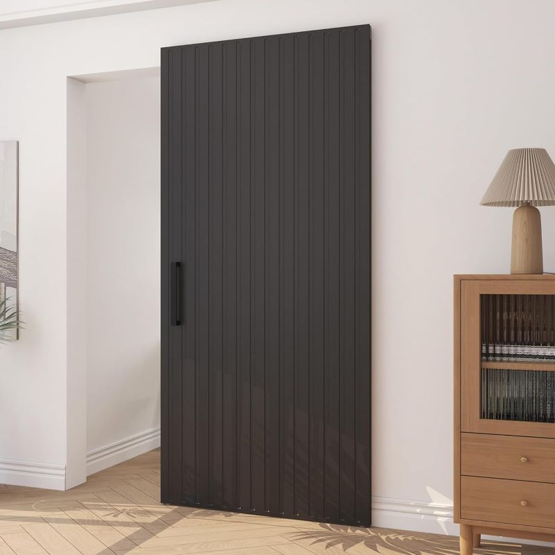 Photo 1 of JUBEST 40"x86" Concealed Sliding Barn Door with Soft Close Hardware Kit, Black Hidden Door for Opening 32"-36"x84", Waterproof and Modern, Smooth Sliding, for Interior Using, Widely Used
