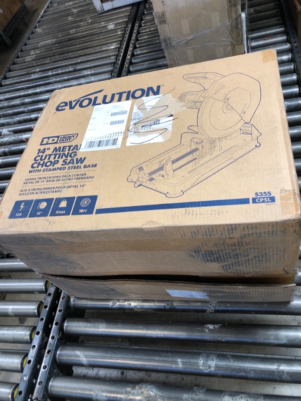 Photo 1 of Evolution S355CPSL – Heavy Duty 14 Inch Metal Cutting Chop Saw W/ 14 Inch Carbide-Tipped Blade | Dry Cut | Miter 45° | Chop Saw For Cutting Metal – Accurate. Powerful. Reliable