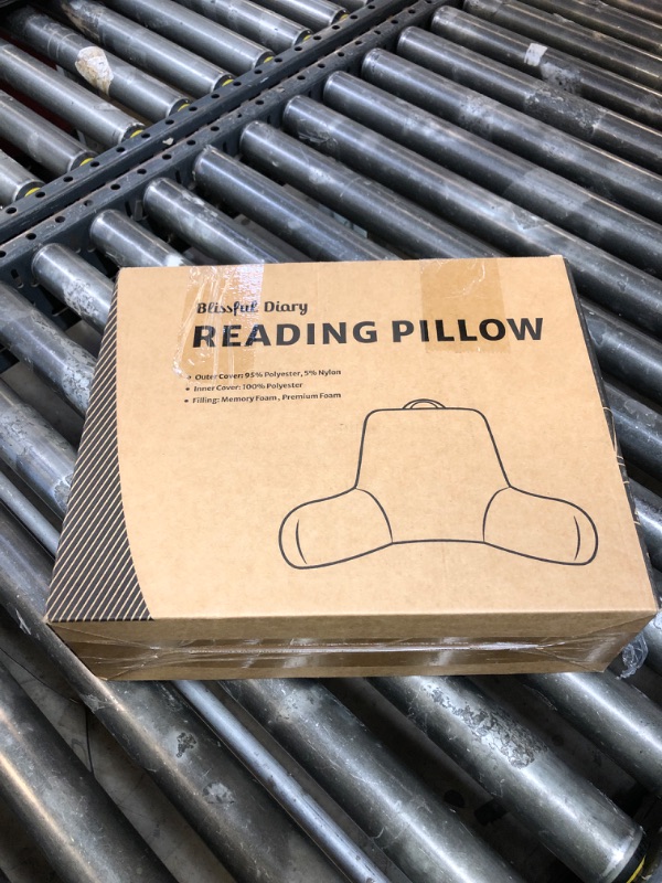 Photo 1 of Blissful Diary Reading Pillow, Backrest Pillow with Shredded Memory Foam for Adult & Children, Designed for Bed and Couch Sitting Up, Includes Arms, Pockets and Washable Cover, Off White