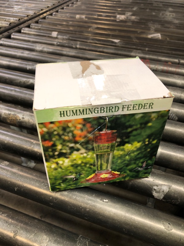 Photo 1 of Shrdaepe Hummingbird Feeder, Glass Bottle Bird Feeders, 5 Feeding Ports, 10-Ounce Nectar Capacity