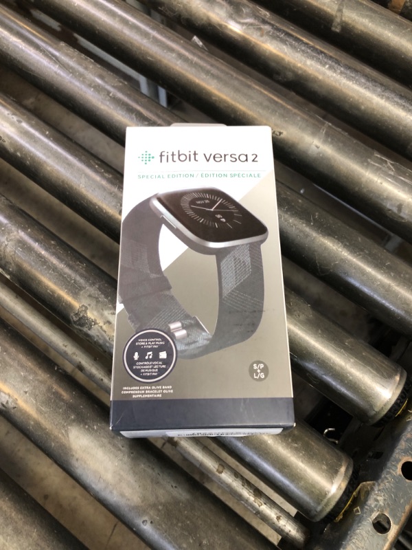Photo 1 of Fitbit Versa 2 Special Edition Health and Fitness Smartwatch with Heart Rate, Music, Alexa Built-In, Sleep and Swim Tracking, Smoke Woven/Mist Grey, One Size (S and L Bands Included)