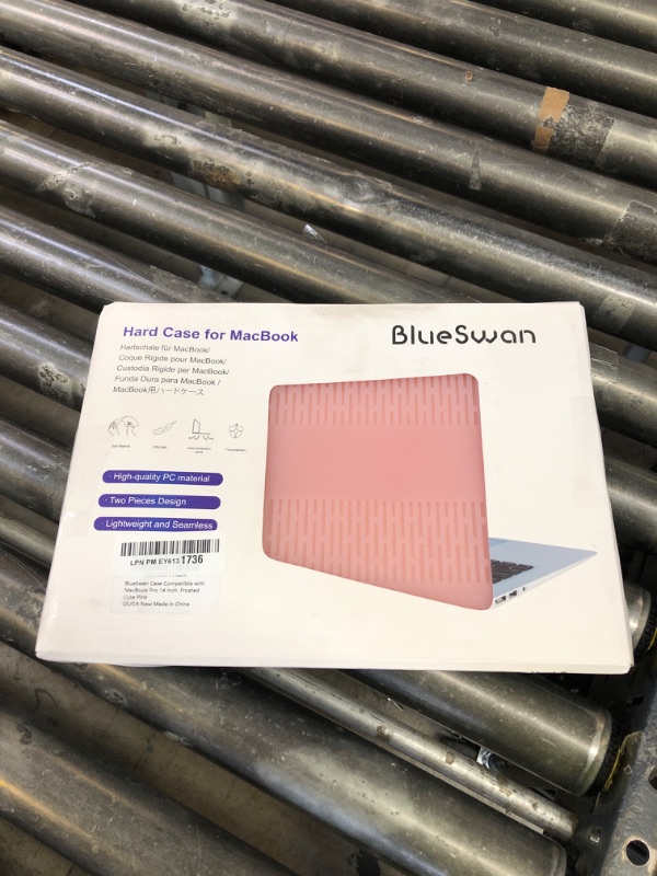 Photo 1 of BlueSwan Anti-Cracking Hard Shell Case Compatible with MacBook Pro 14-inch 2025 2024-2021 Release M4 M3 M2 M1 Pro/Max Chip, Anti-Fingerprint Soft TPU Bumper, Frosted Cute Pink
