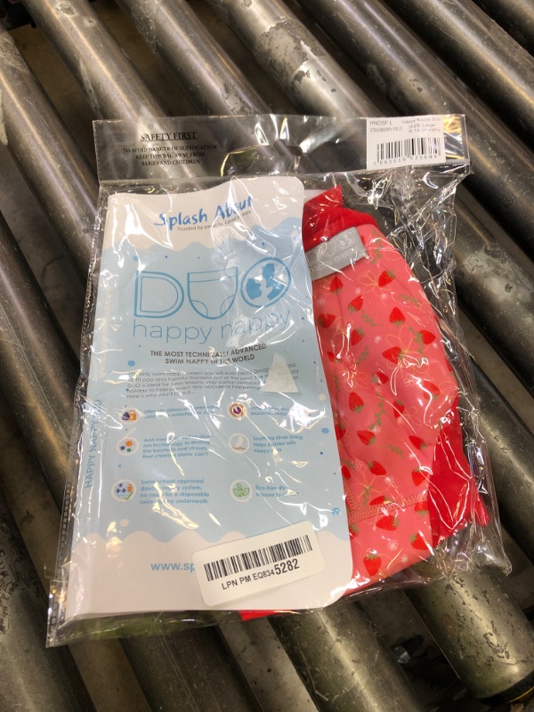 Photo 1 of Splash About Happy Nappy Duo Reusable Swim Diaper, Strawberry Field, 6-12 Months