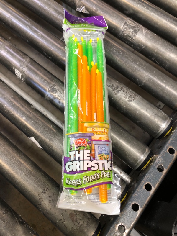 Photo 1 of GRIPSTIC Bag Sealer - Reusable Chip Bag Clips. Patented. Airtight & Waterproof Seal on Food Storage Bags, Kids Snacks & More. Near Zero Waste. 12ct Large