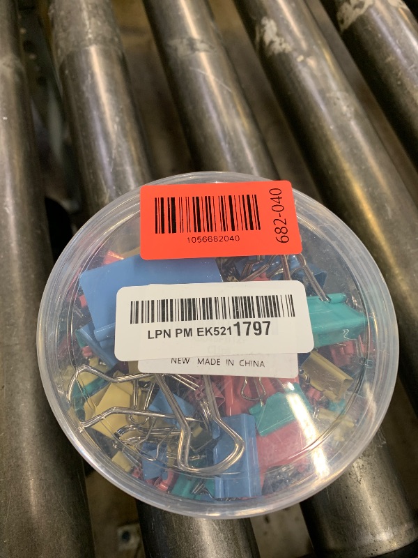 Photo 1 of Joyberg 125Pcs Binder Clips Colored, Binder Clips Assorted Sizes, 6 Sizes Binder Paper Clips for Office Supplies/Home/School (Blue, Pink, Yellow, Green)