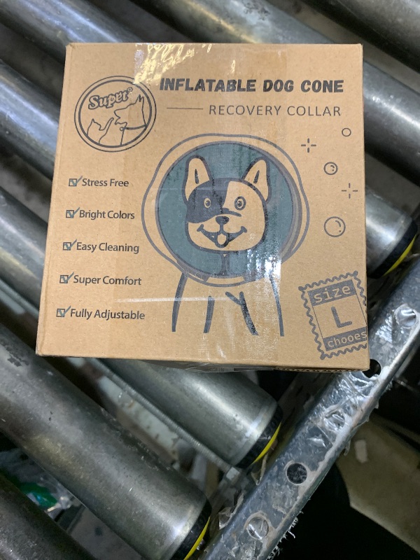 Photo 1 of Supet Raised Inflatable Dog Cone Collar to Stop Licking, Soft Dog Cone Alternative After Surgery, Doggie Neck Donut Collar for Small Medium Large Dogs