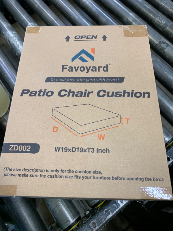 Photo 1 of Favoyard Patio Chair Cushions 19 x 19 x 3 Inch Waterproof Outdoor Seat Cushions for Patio Furniture 3-Year Color Fastness Garden Sofa Couch Chair Pads with Handle & Adjustable Straps Set of 2, Beige
